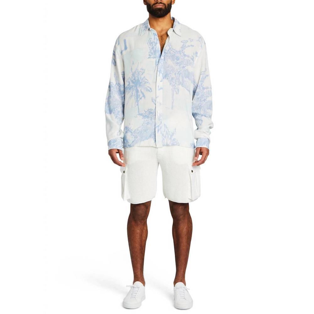NEW SER.O.YA lawson button down shirt in blue palm - Picture 2 of 4